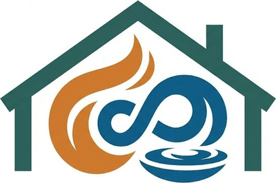 Стилизованный логотип компании Ковков Ловко, бани и бассейны для загородных домов.